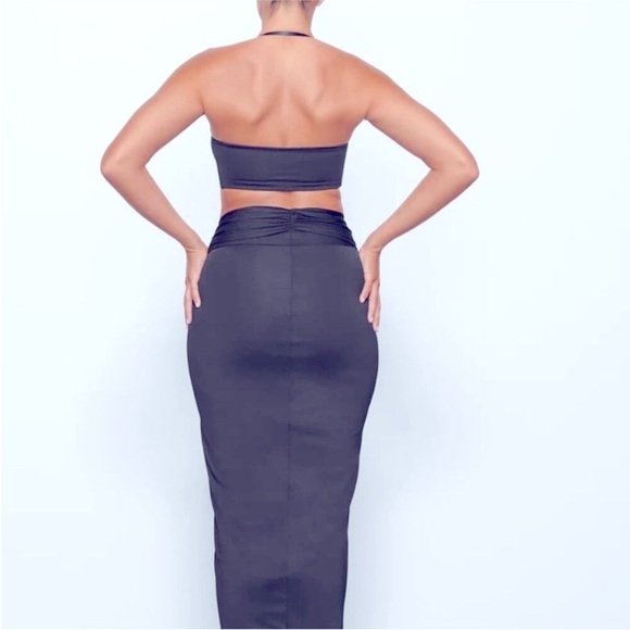 NWT Skims Swim Bandeau Halter Bikini Top Gunmetal 2X - Picture 3 of 9